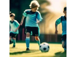 Youth soccer players training